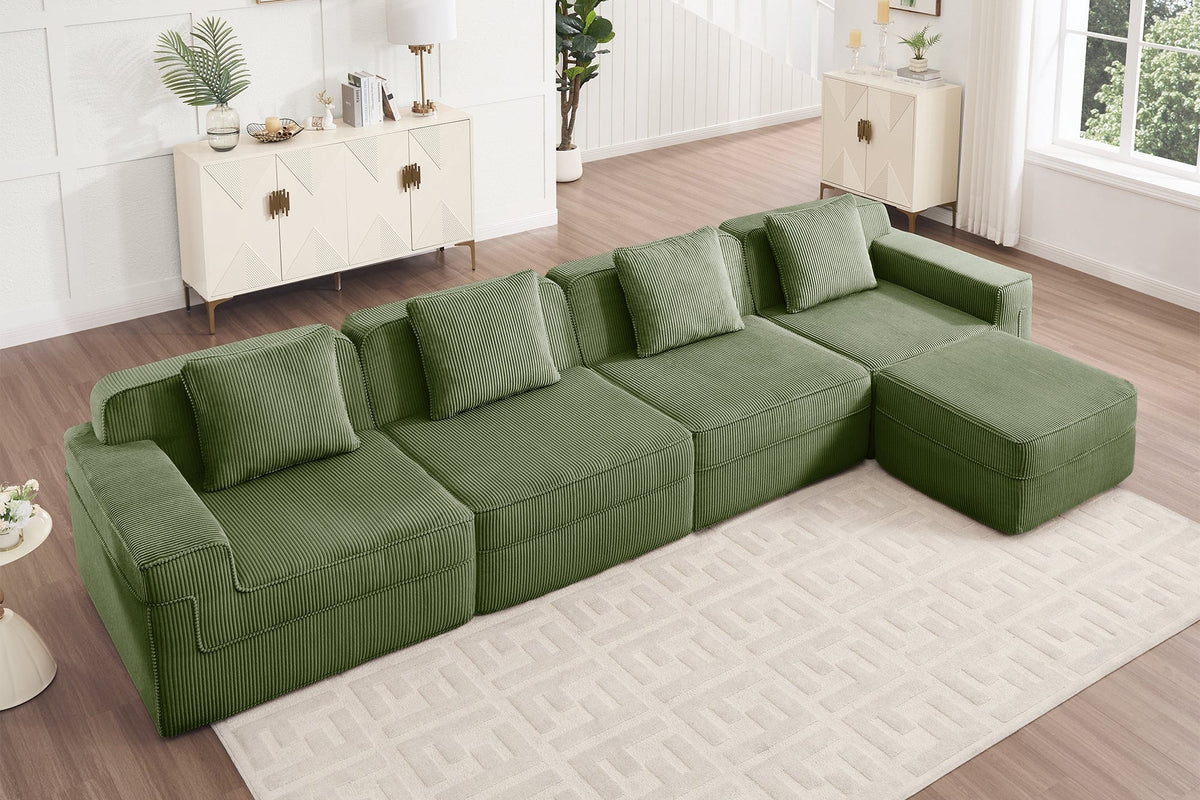 MARTHA 153" 4-Seater Sofa with 1 Ottoman