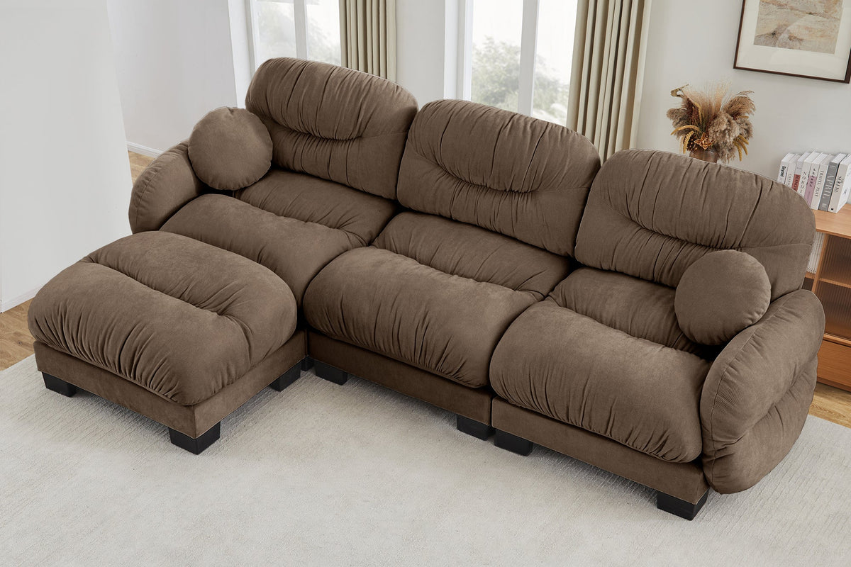 FLORA 116" 3-Seater Sofa With 1 Ottoman