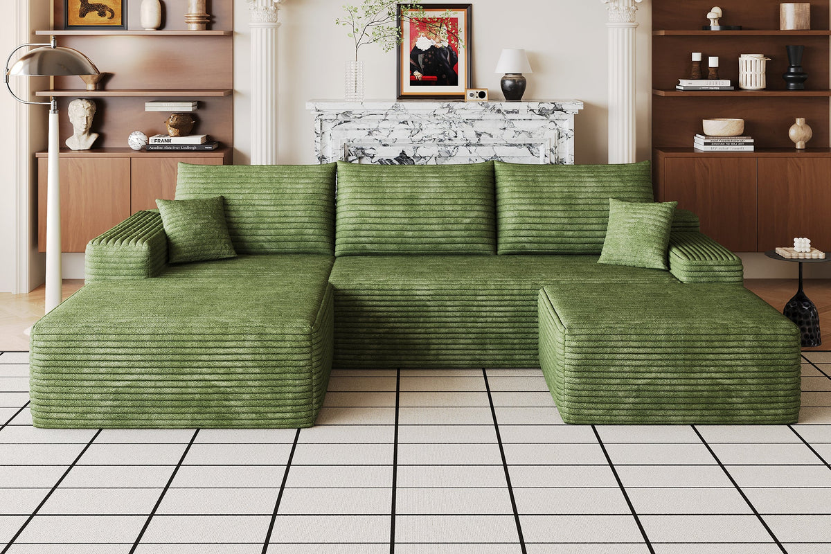 ORVITEX 107" Left Chaise Sofa with 1 Ottoman