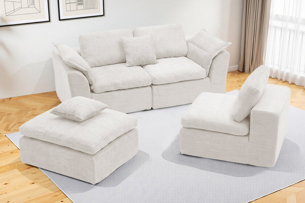 CEDARLY 98" 4-Seater Sofa with 1 Ottoman