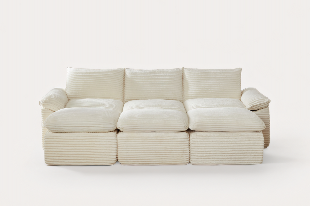 VELLO 111" 3-Seater Sofa with 3 Ottomans