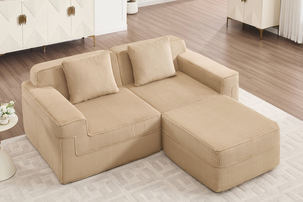 MARTHA 81" Loveseat with 1 Ottoman