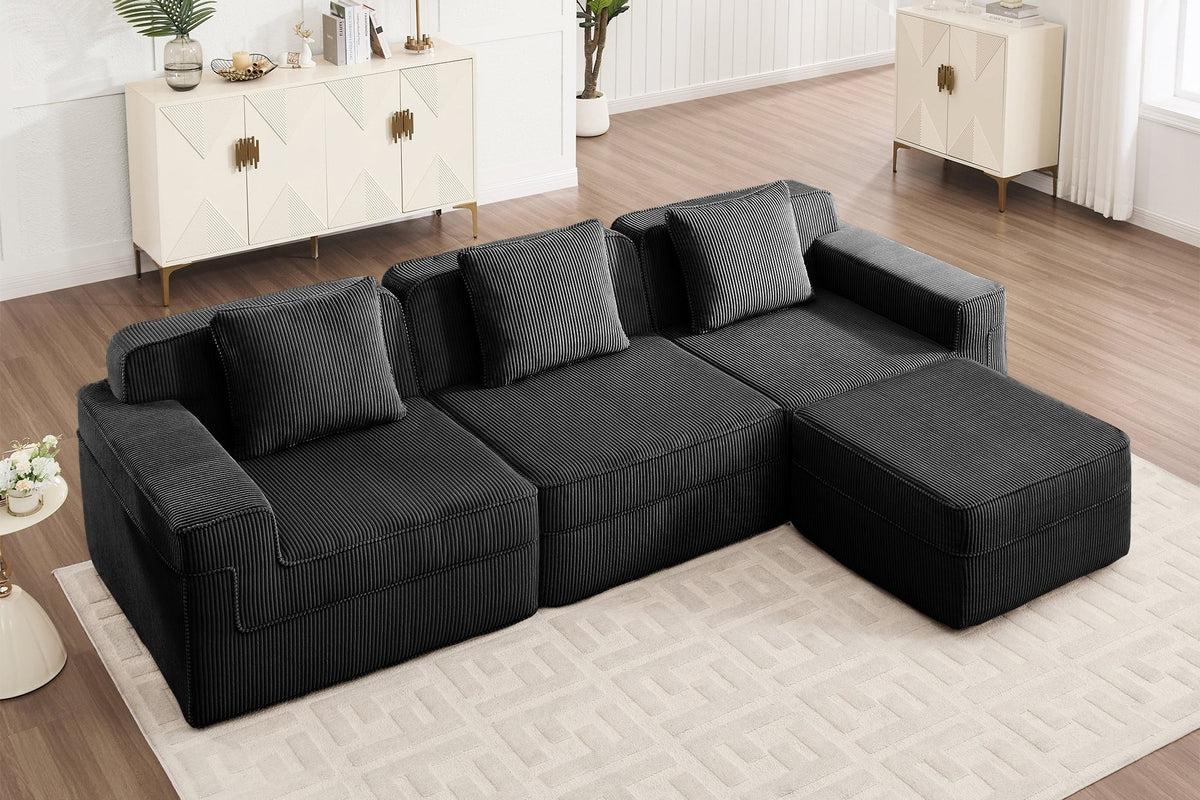 MARTHA 117" 3-Seater Sofa with 1 Ottoman