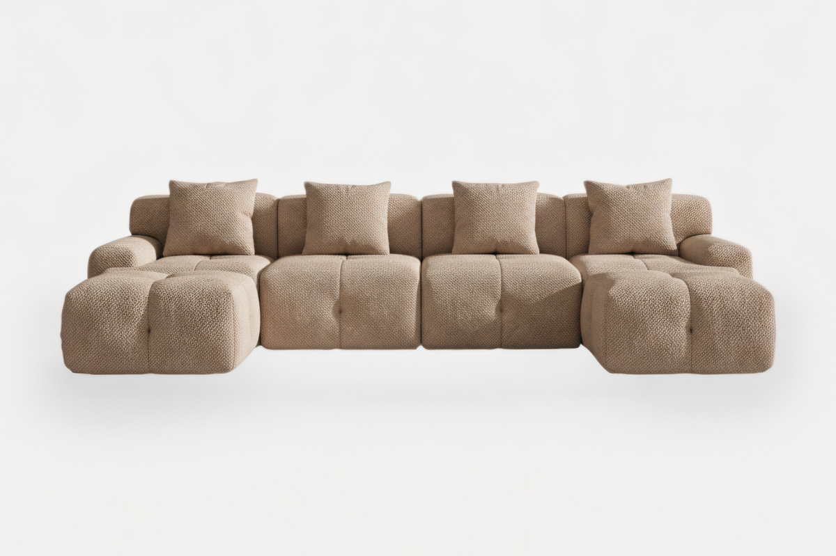 NEXO 135" 4-Seater Sofa with 2 Ottomans