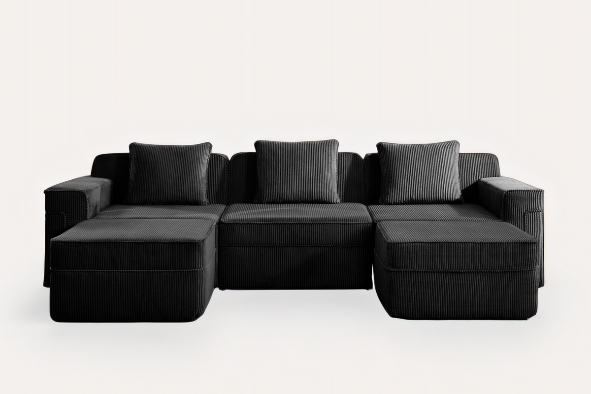 MARTHA 117" 3-Seater Sofa with 2 Ottomans