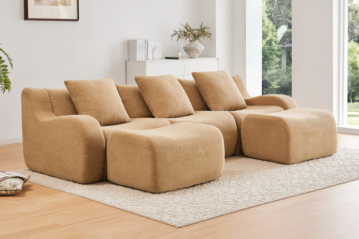 ROMA 115.3" 3-Seater Sofa with 2 Ottomans