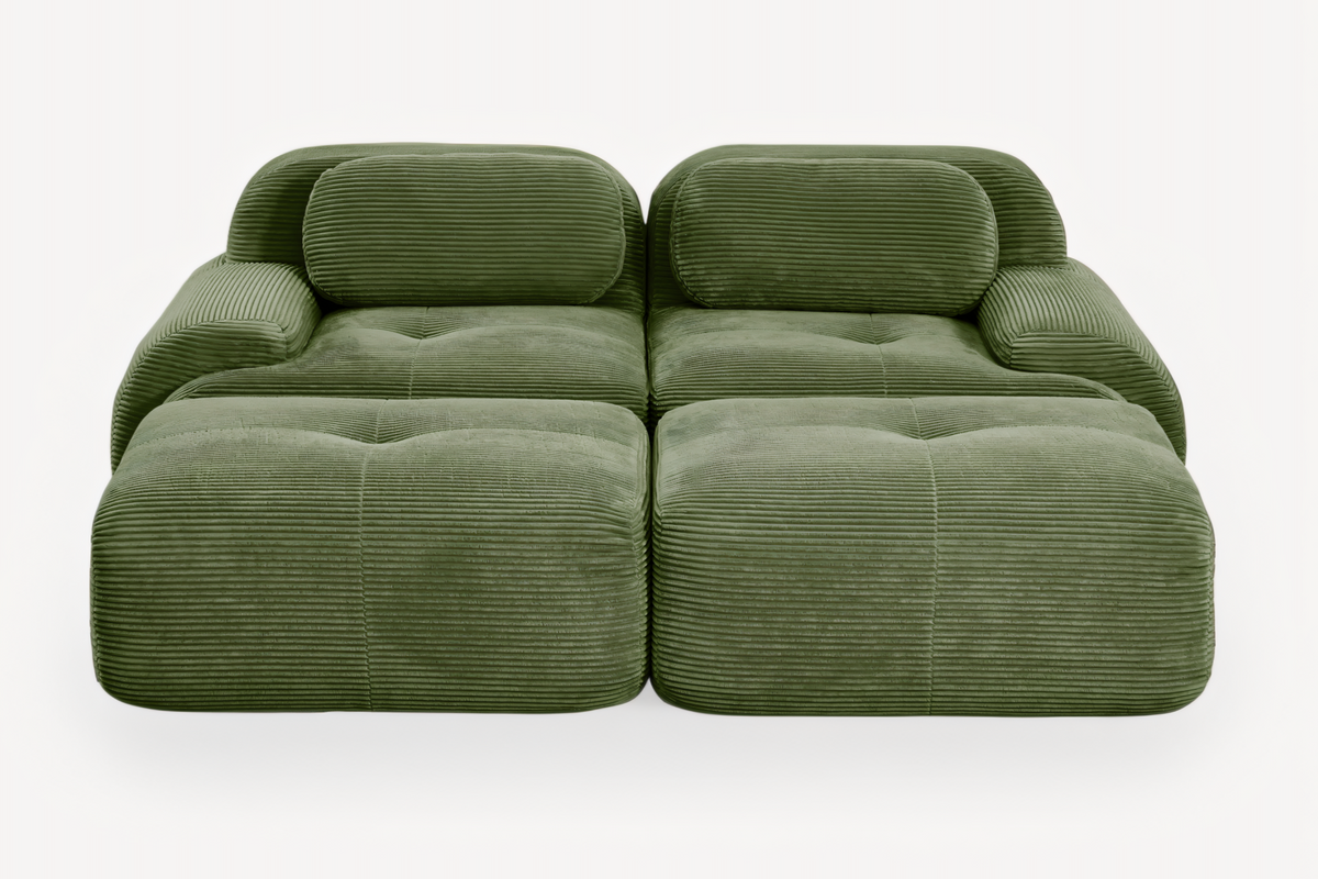 MIA 82&#39;&#39; Loveseat with 2 Ottomans