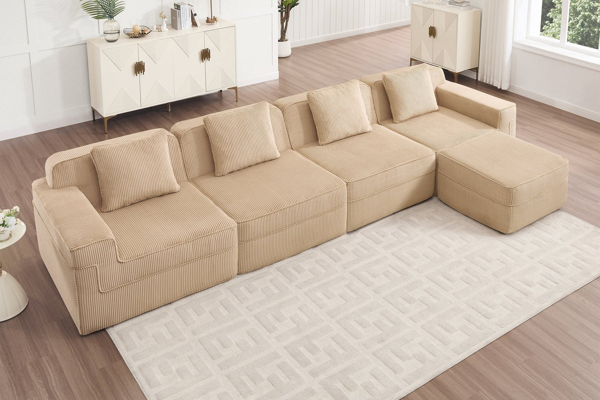 MARTHA 153" 4-Seater Sofa with 1 Ottoman