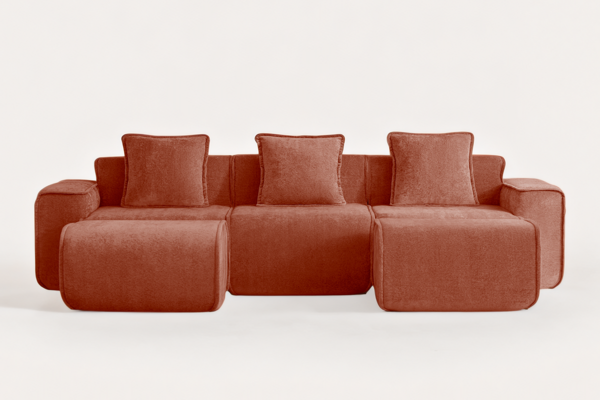 HARRISON 108" 3-Seater Sofa with 2 Ottomans