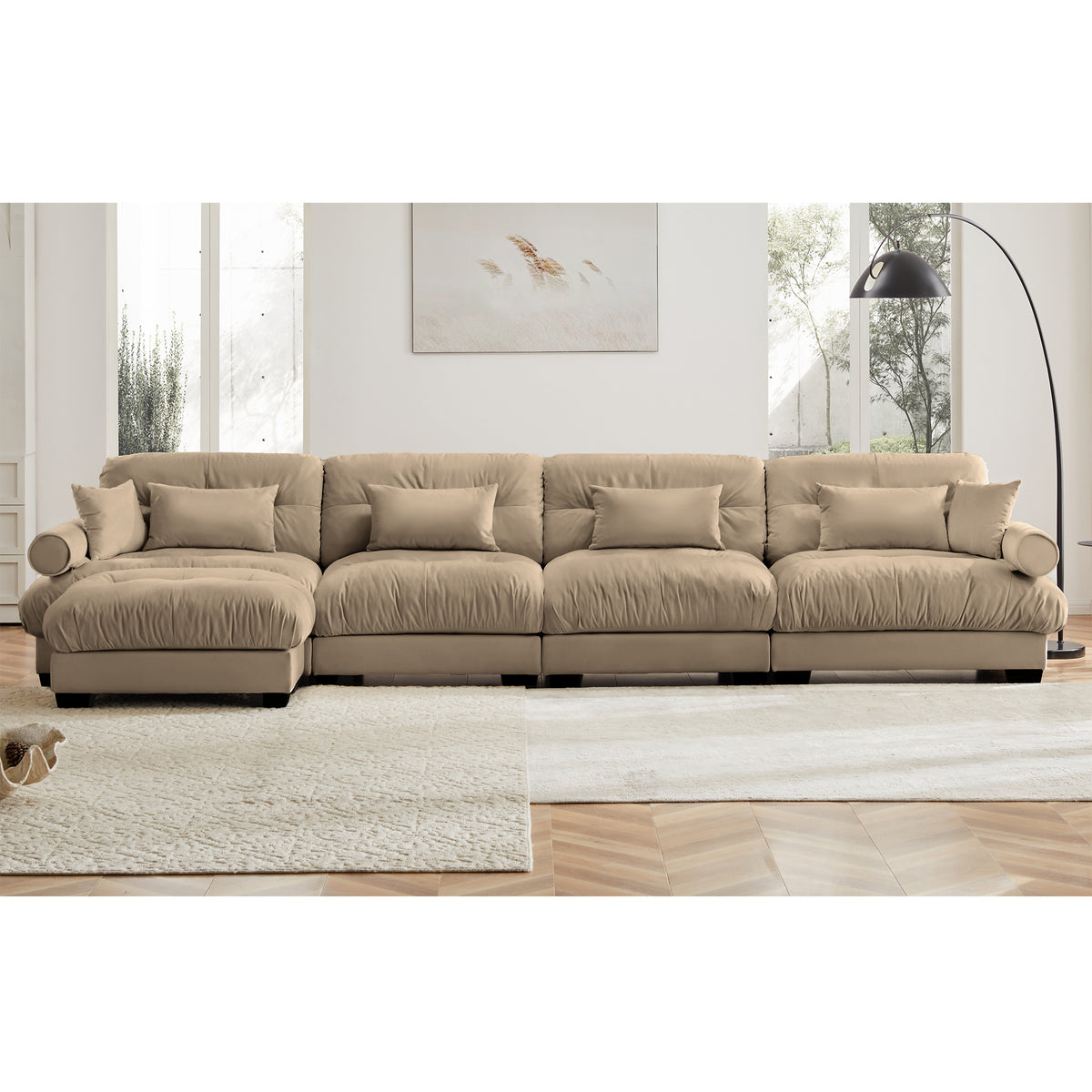 CLOUDIES 173&quot; 4 Seater Sofa with 1 Ottoman