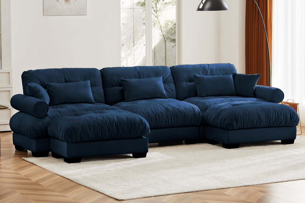 CLOUDIES 134&quot; 3 Seater Sofa with 2 Ottomans