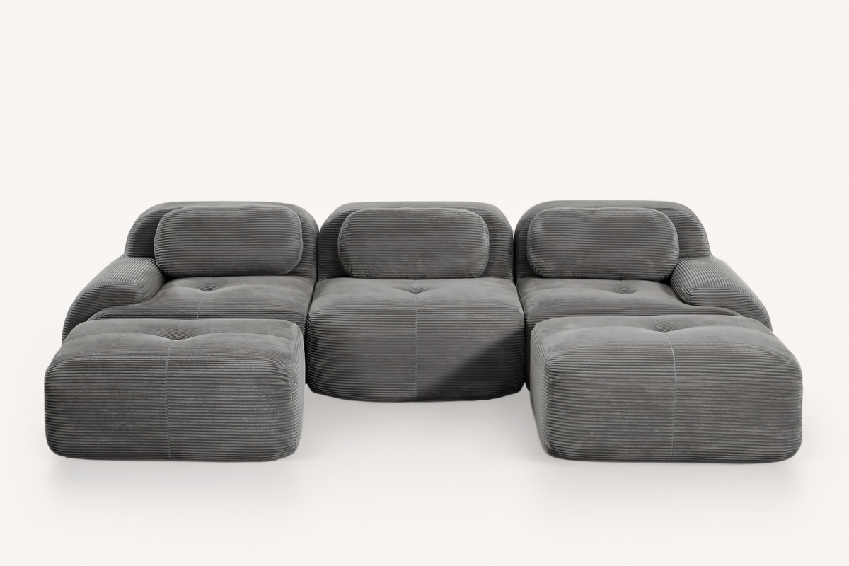 MIA 117&#39;&#39; 3-Seater Sofa with 2 Ottomans