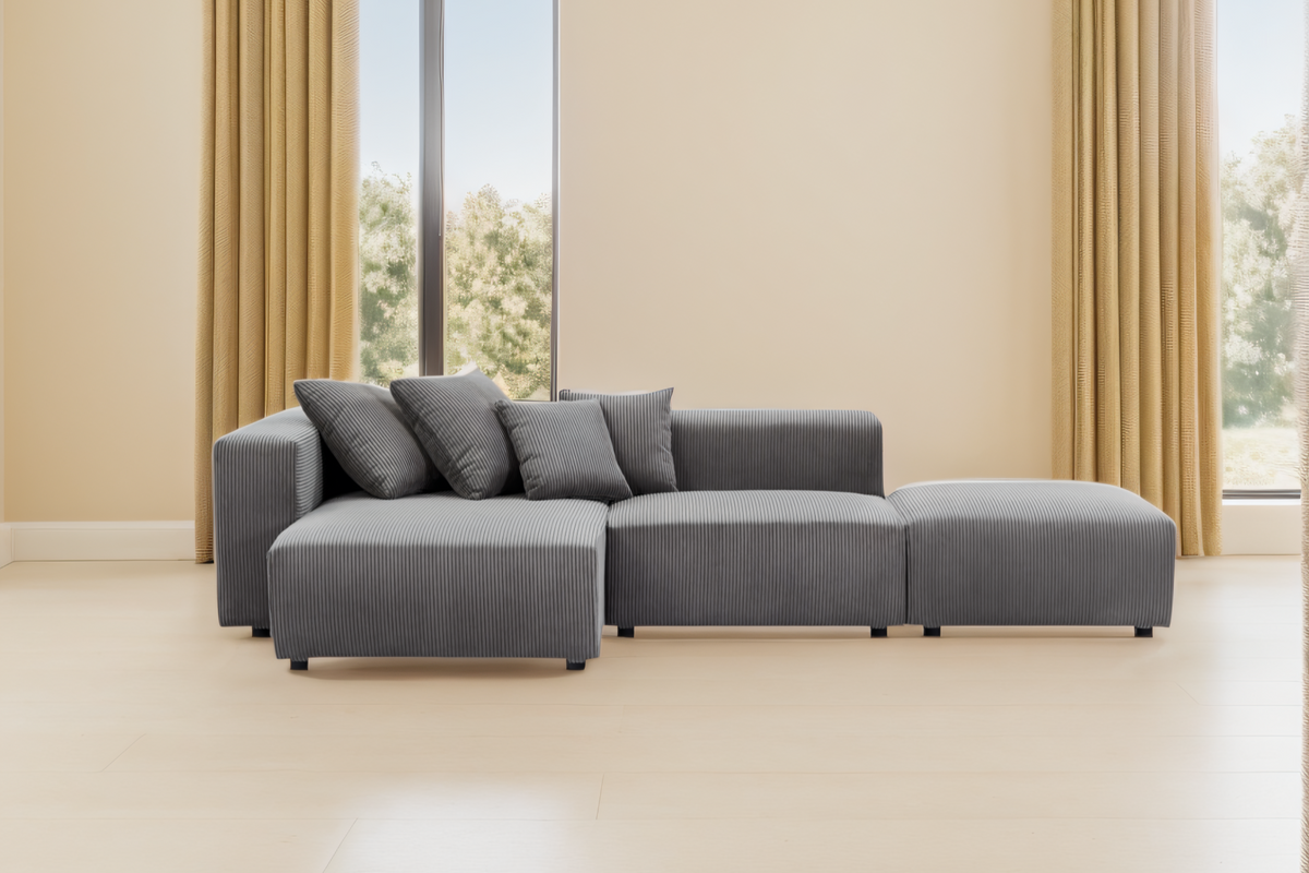 LUNOR 118&quot; 3 Seaters Sectional