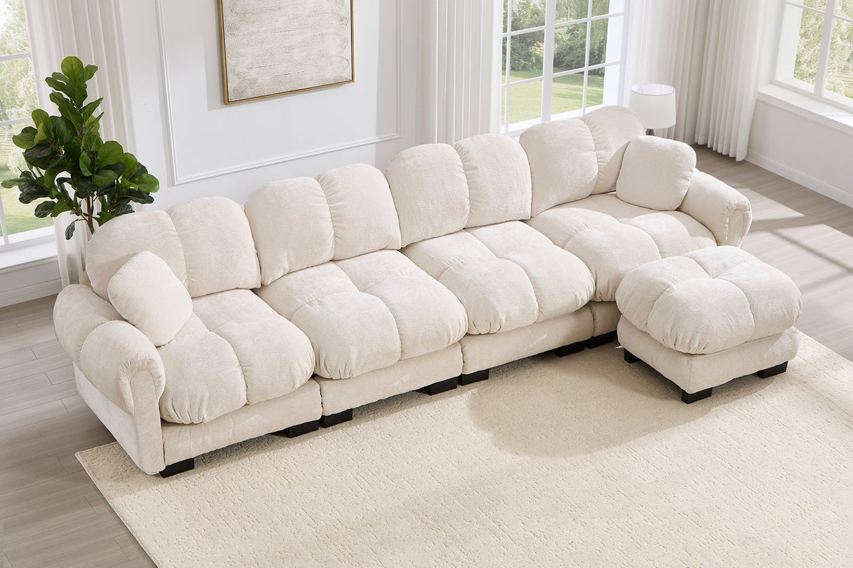 PRINCE 131" 4-Seater Sofa With 1 Ottoman