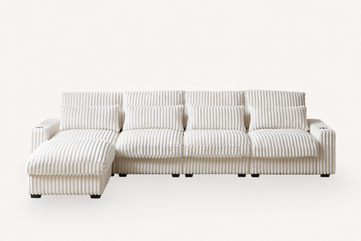 SERENO 126&quot; 4-Seater Sofa with 1 Ottoman