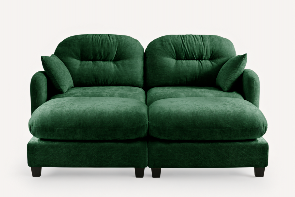 NUVIA 74&quot; Loveseat with 2 Ottomans