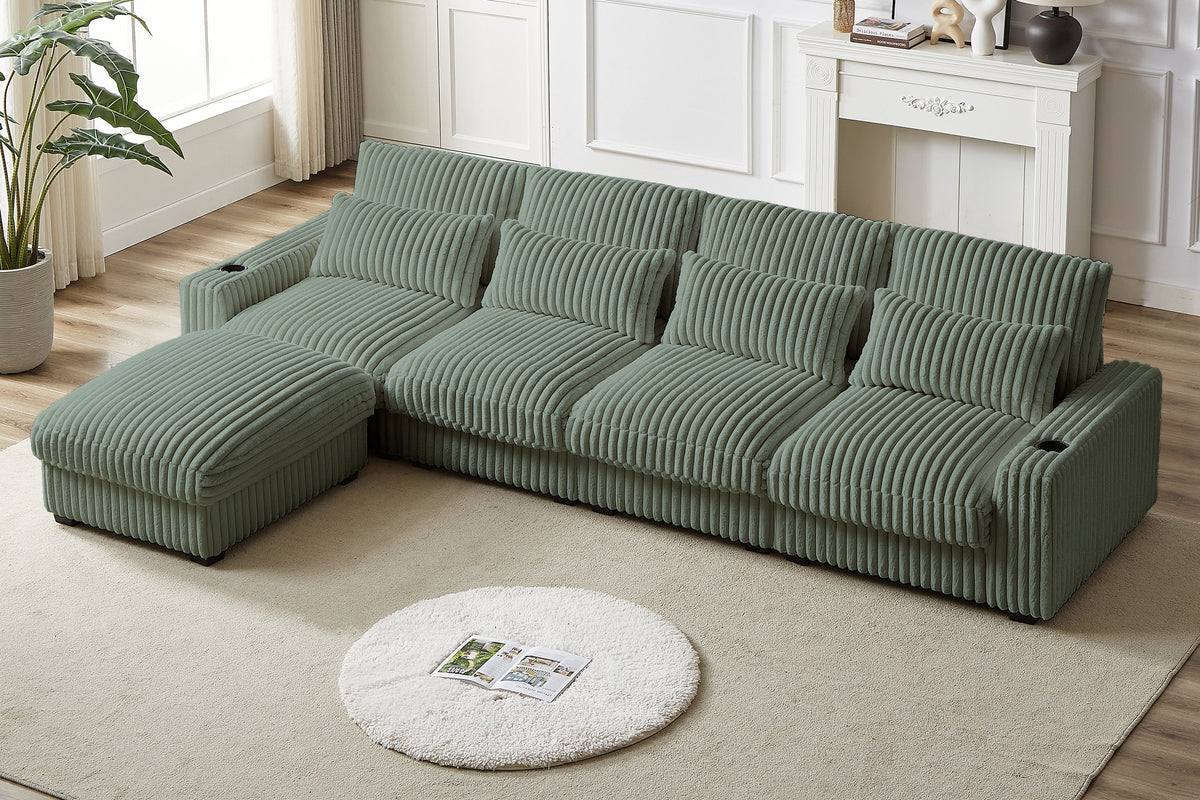 SERENO 126&quot; 4-Seater Sofa with 1 Ottoman