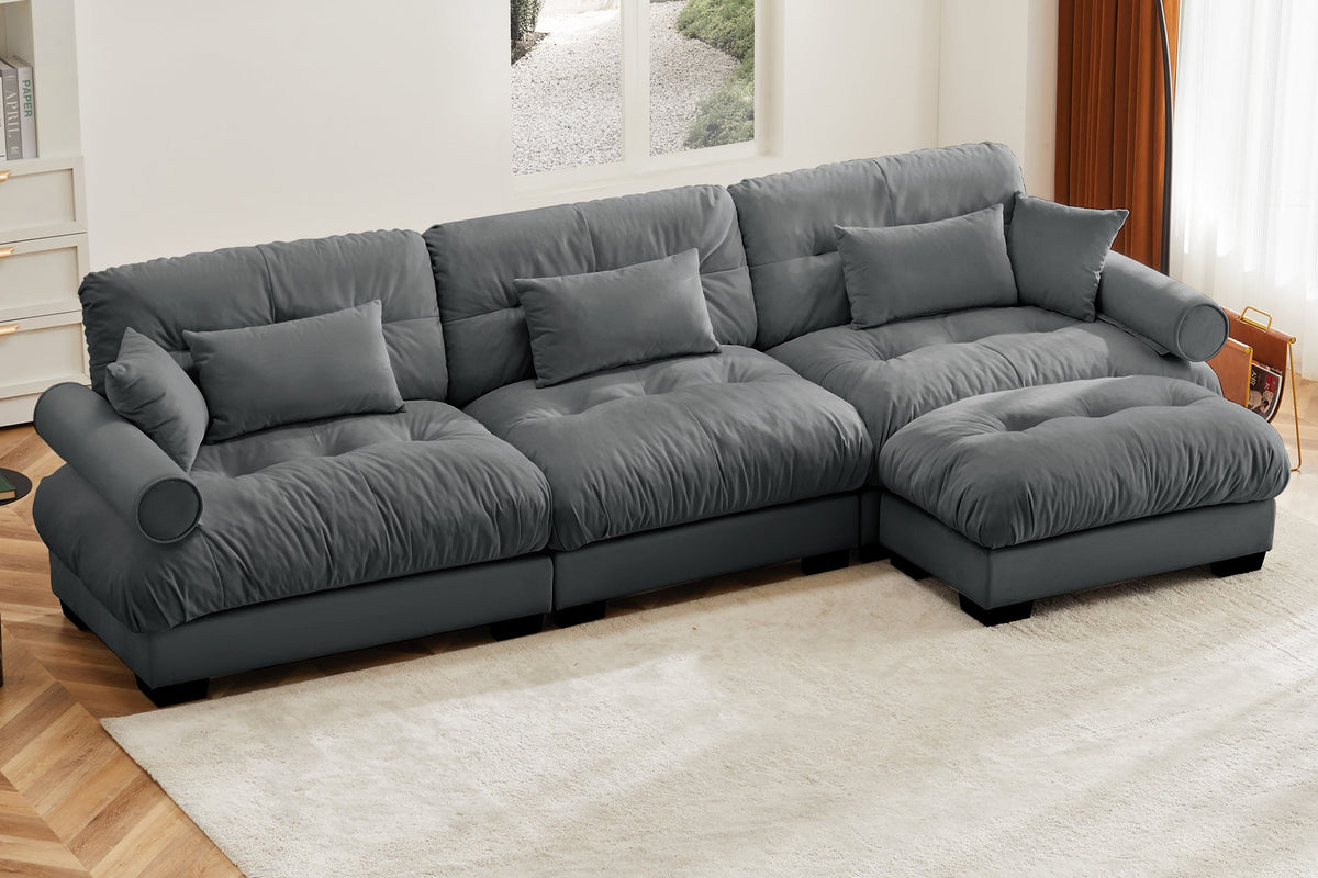 CLOUDIES 134&quot; 3 Seater Sofa with 1 Ottoman