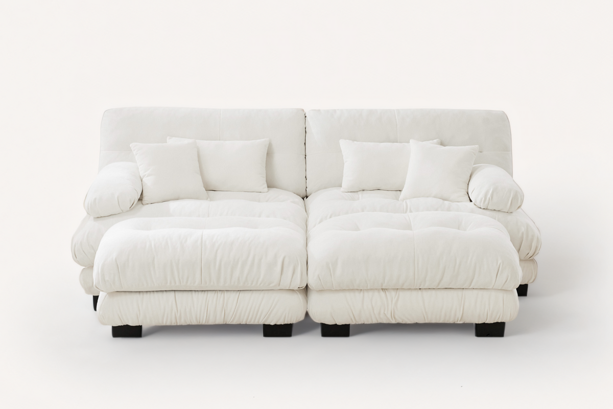 CLOUDIES 94" Loveseat with 2 Ottomans