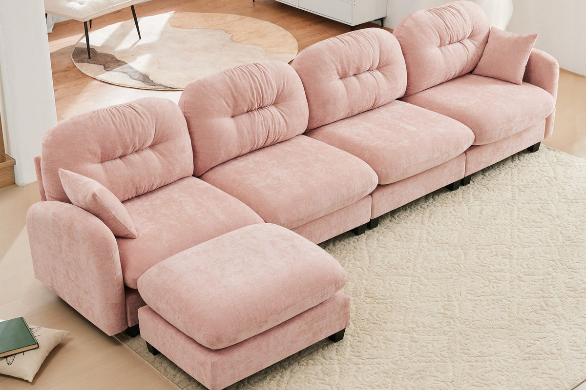 NUVIA 140&quot; 4 Seater Sofa with 1 Ottoman
