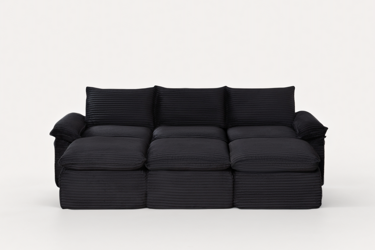 VELLO 111" 3-Seater Sofa with 3 Ottomans