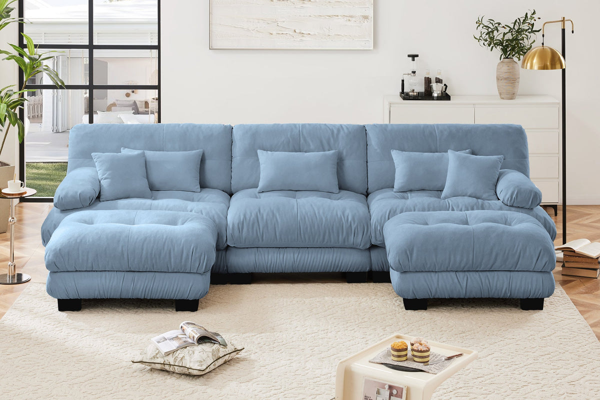 CLOUDIES 134&quot; Sofa 3 Seater with 2 Ottoman