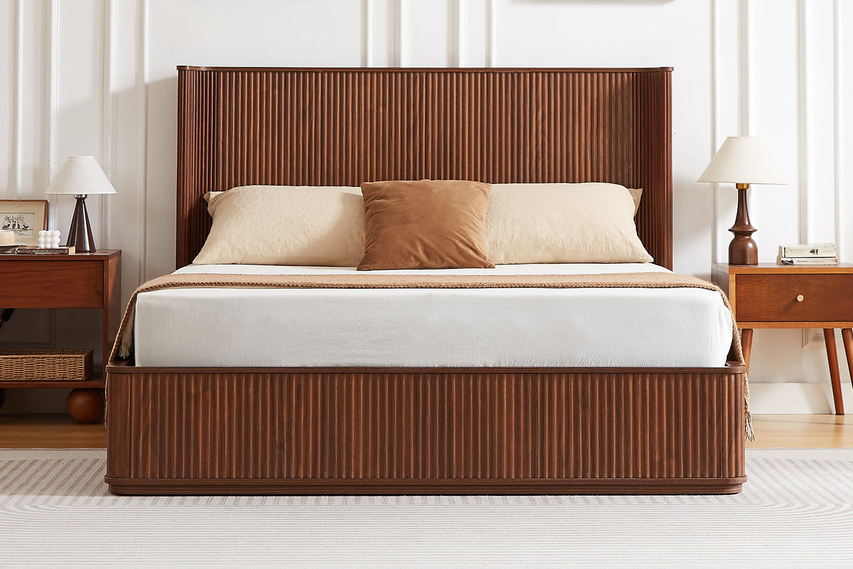 AVELIX Queen Curved Bed Frame