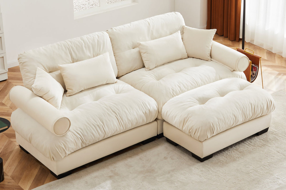 CLOUDIES 94&quot; Loveseat with 1 Ottoman
