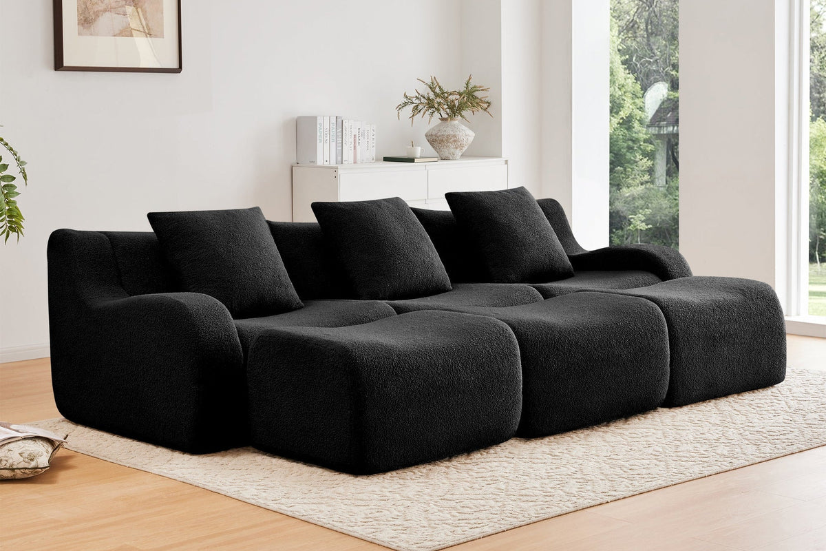 ROMA 115.3" 3-Seater Sofa with 3 Ottomans