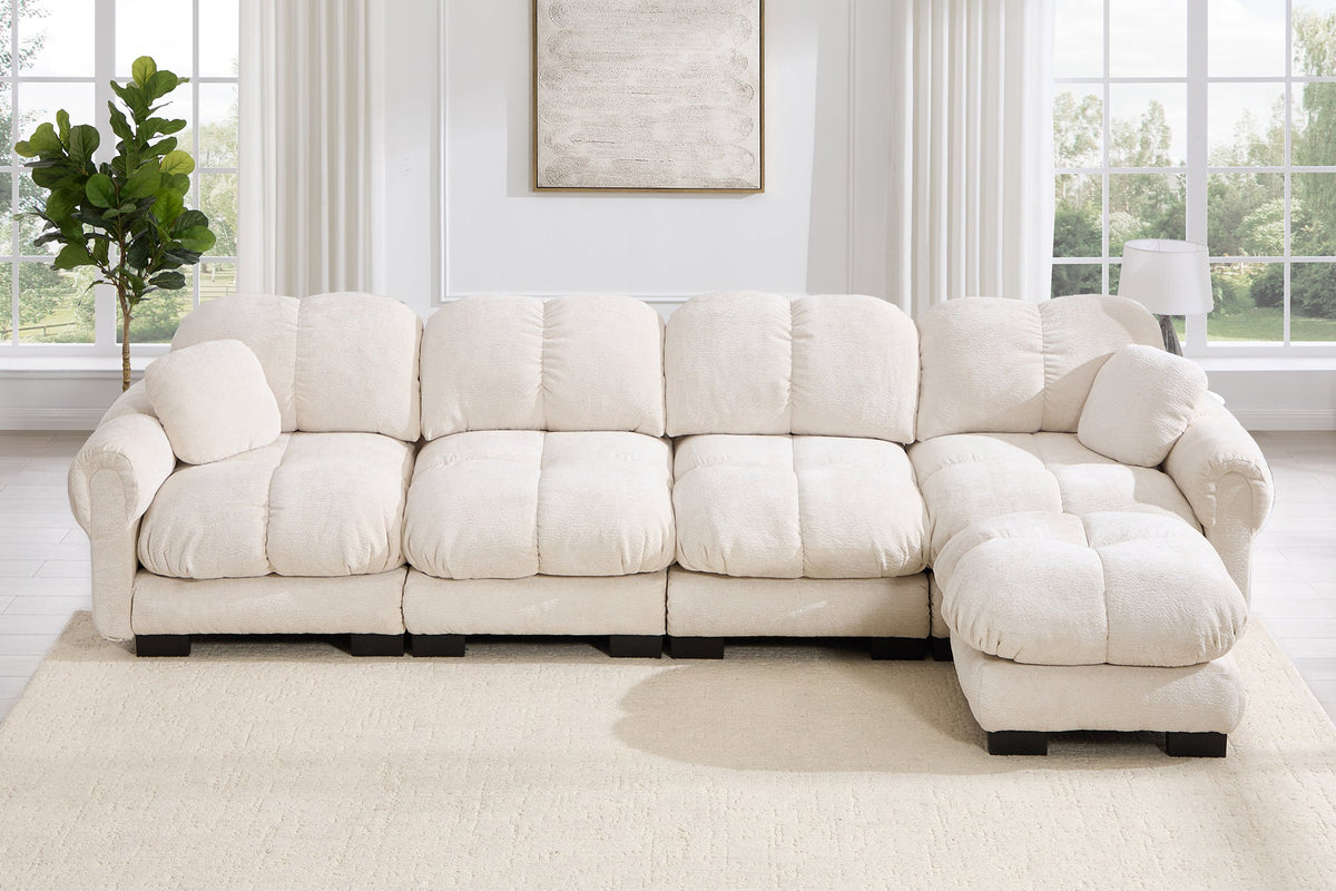 PRINCE 131" 4-Seater Sofa With 1 Ottoman