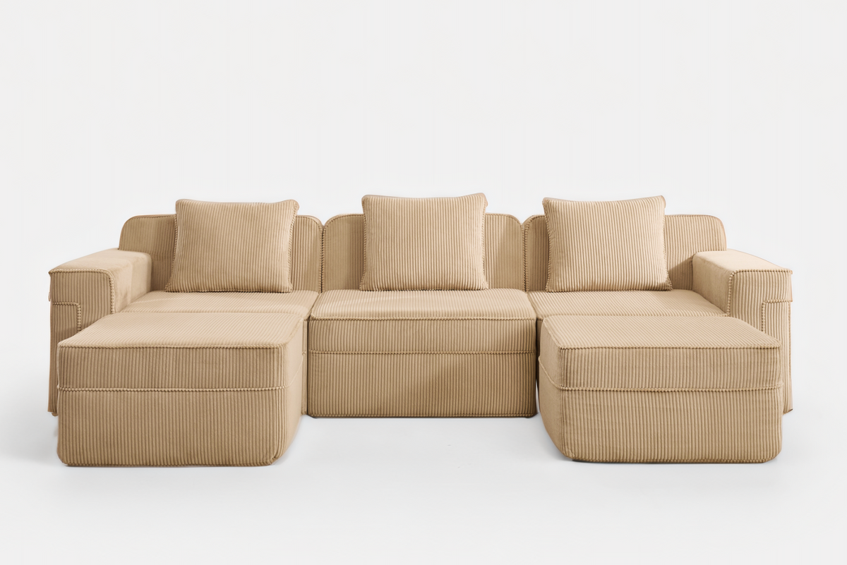 MARTHA 117" 3-Seater Sofa with 2 Ottomans