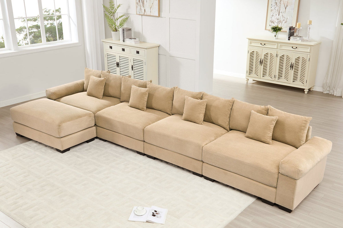 DESEO 170&quot; 4-Seater Sofa with 1 Ottoman