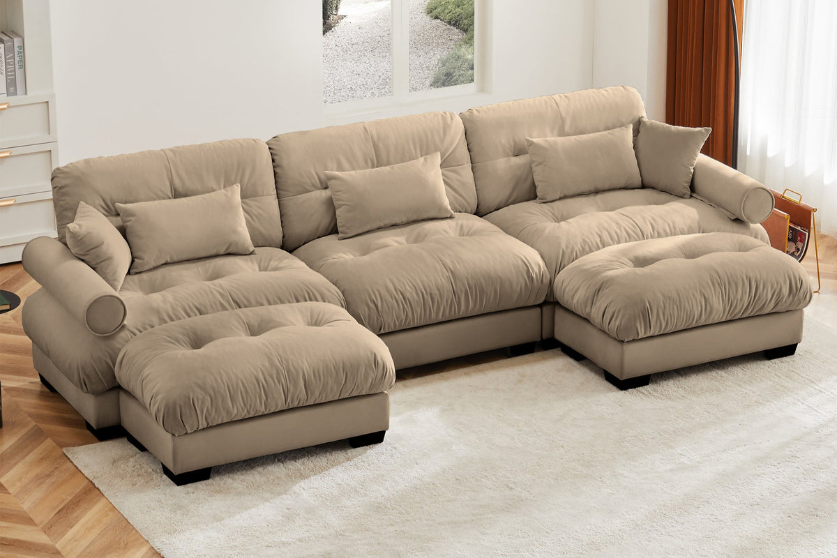 CLOUDIES 134&quot; 3 Seater Sofa with 2 Ottomans