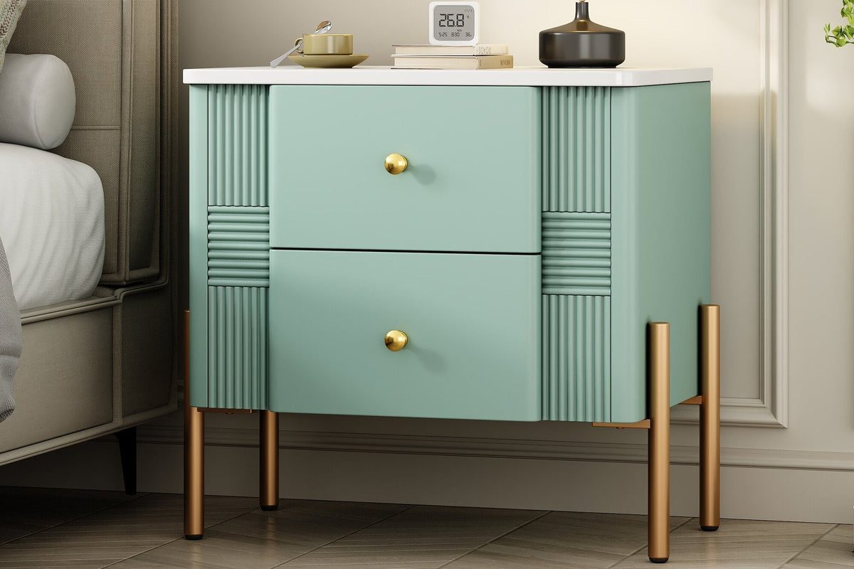 HERIN Modern Nightstand with 2 Storage Drawer
