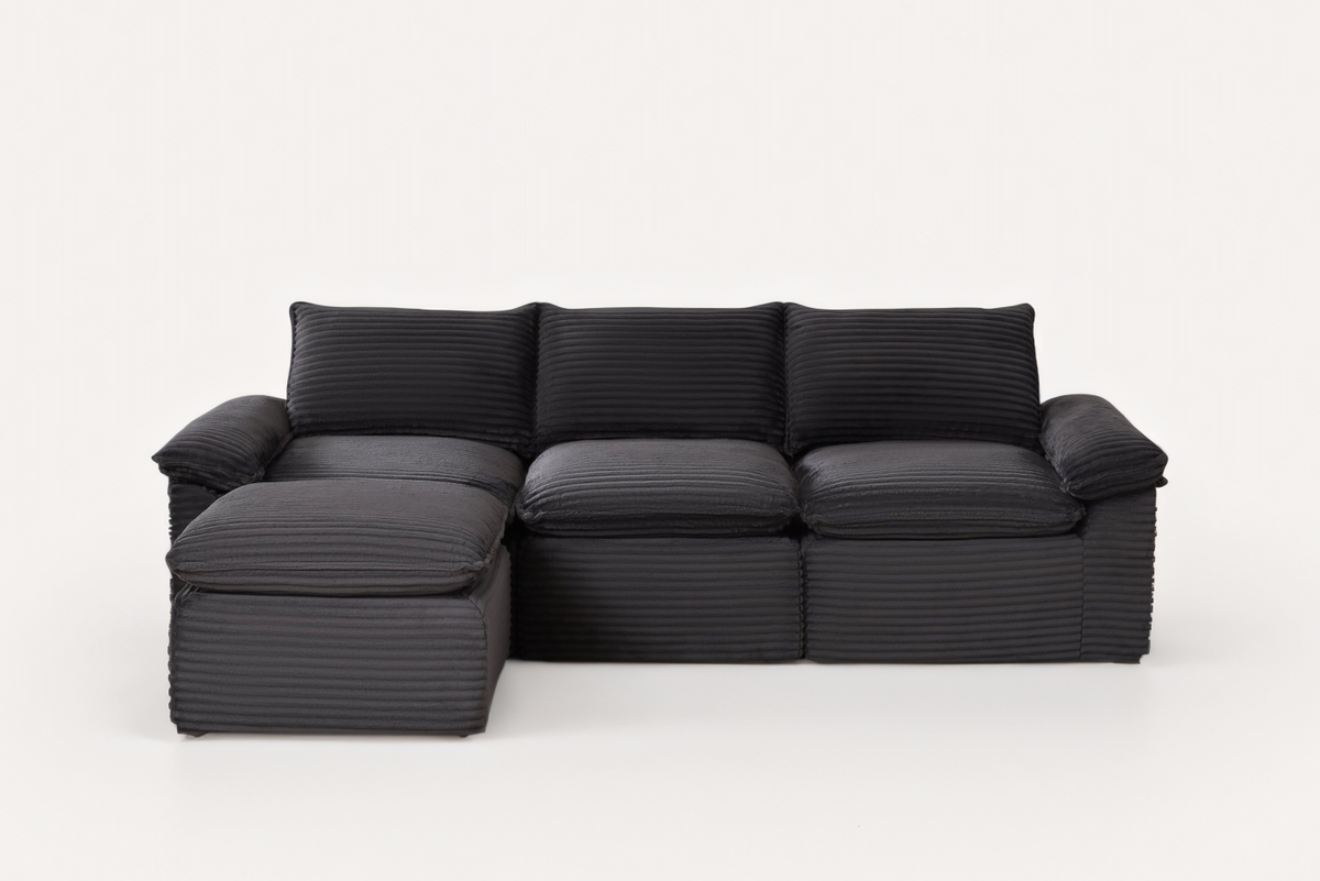 VELLO 111" 3-Seater Sofa with 1 Ottoman