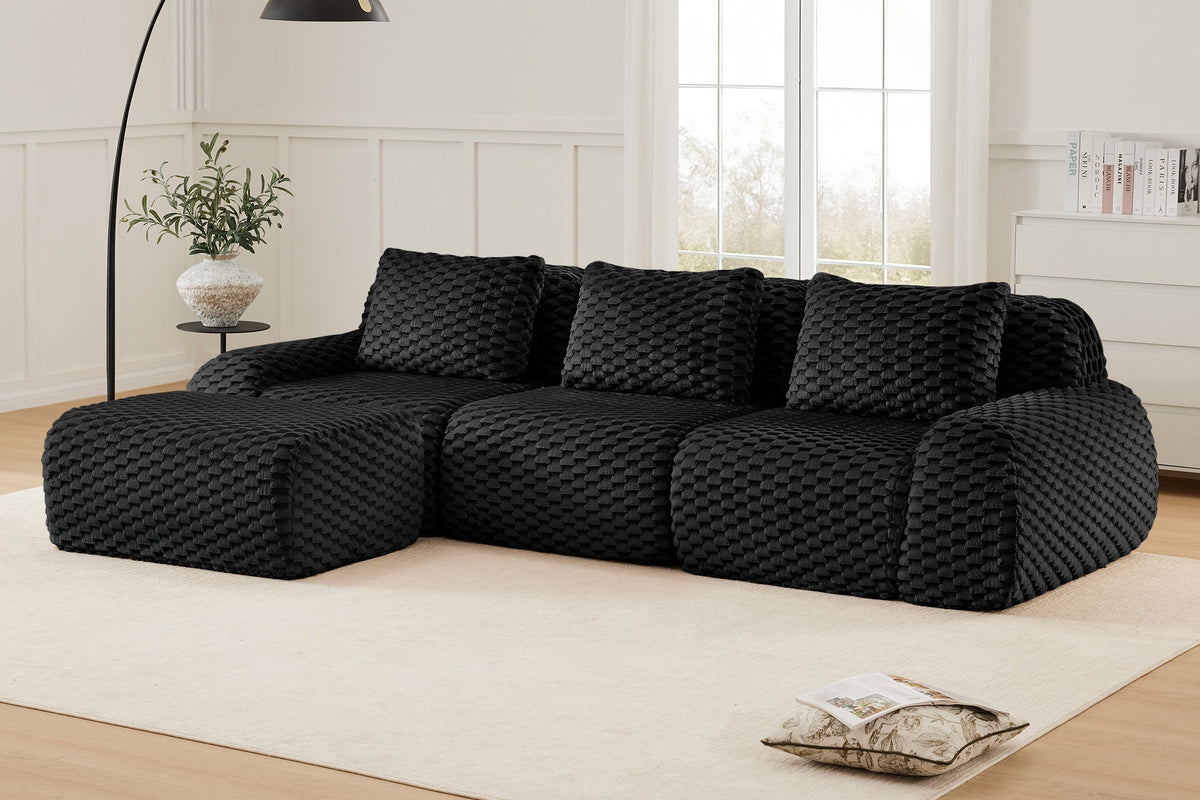 LAURENT 114" 3-Seater Sofa with 1 Ottoman
