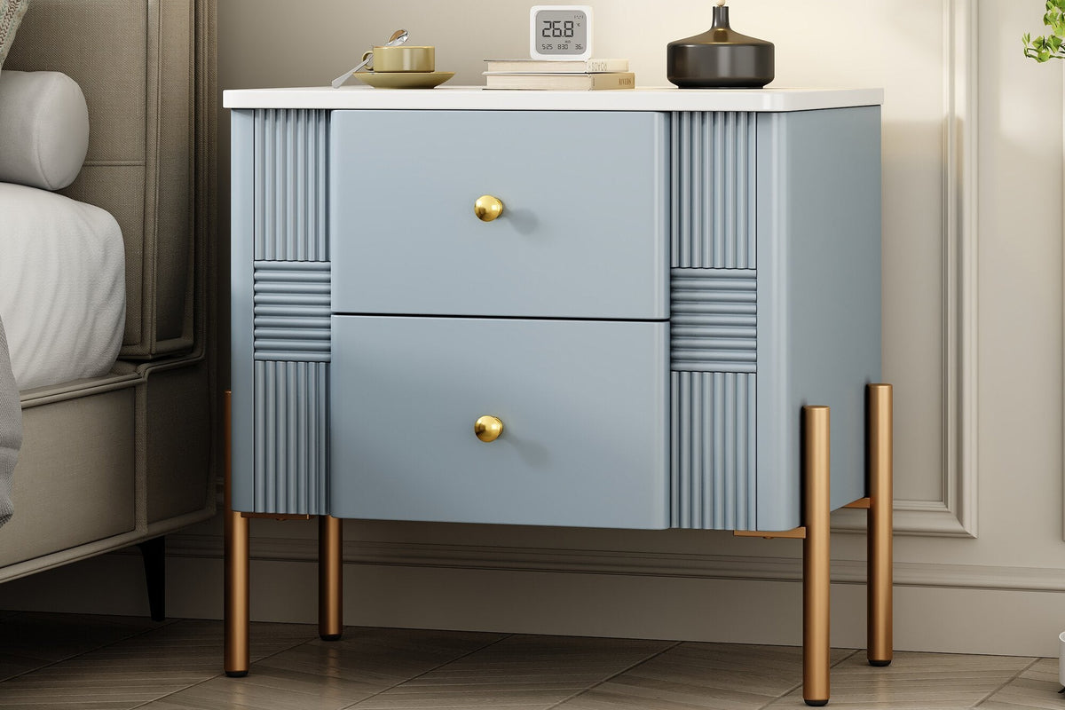 HERIN Modern Nightstand with 2 Storage Drawer