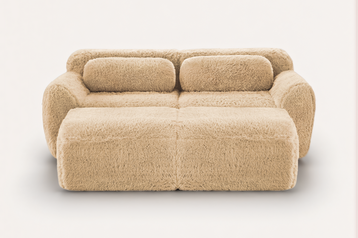 MELLOW 80" Loveseat with 2 Ottomans