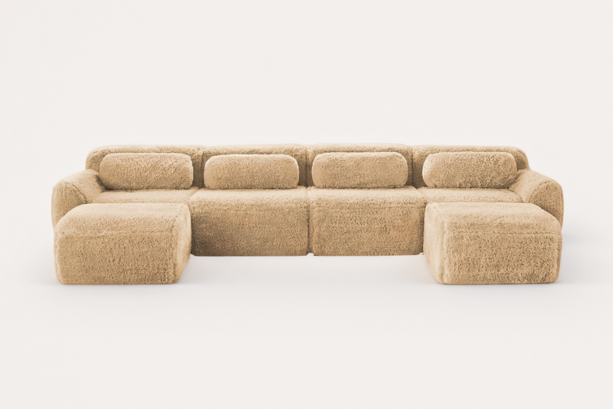 MELLOW 149" 4-Seater Sofa with 2 Ottomans
