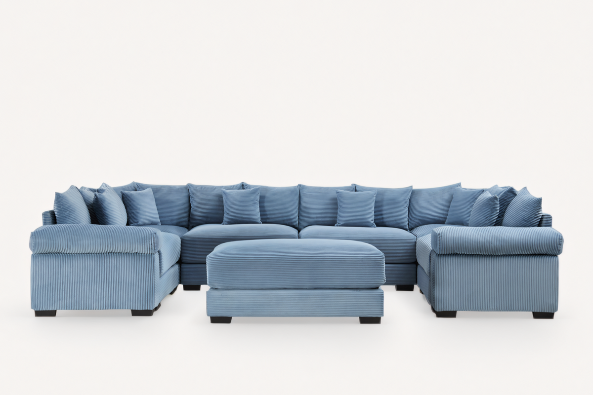 DESEO 137&quot; Sectional Sofa with Ottoman