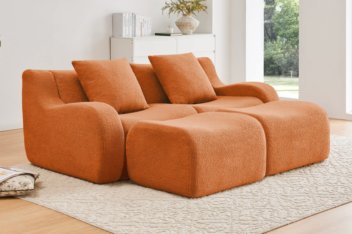 ROMA 82.7" Loveseat with 2 Ottomans