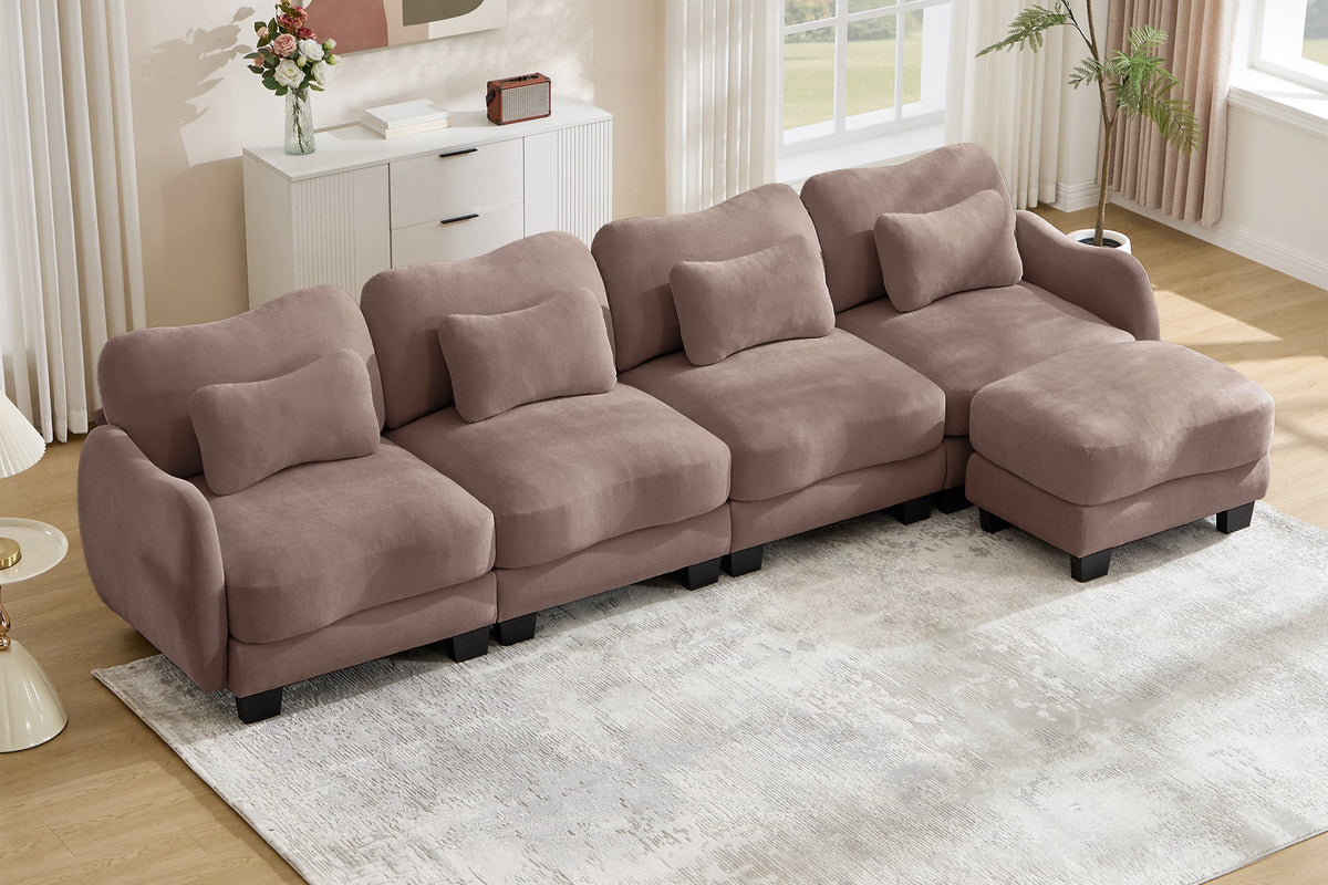 WAVE 131" 4-Seater Sofa With 1 Ottoman
