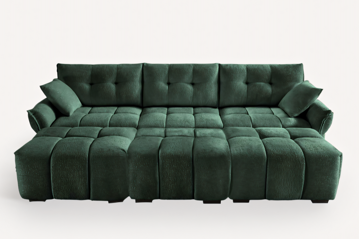 CHARLOTTE 110&quot; 3 Seater Sofa with 3 Ottoman