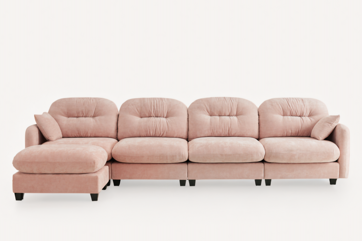 NUVIA 140&quot; 4 Seater Sofa with 1 Ottoman