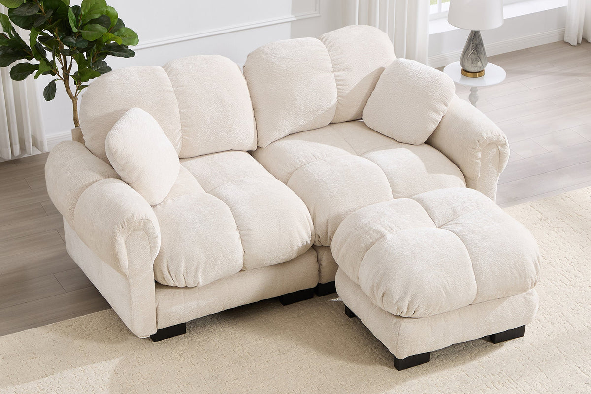 PRINCE 76" Loveseat With 1 Ottoman
