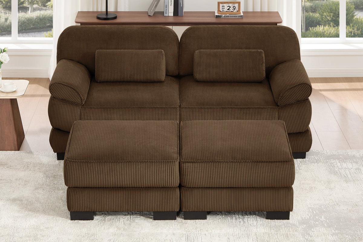 MASON 76" Loveseat with 2 Ottomans