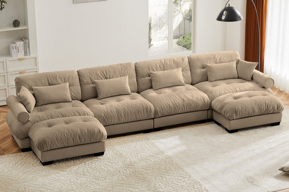 CLOUDIES 173&quot; 4 Seater Sofa with 2 Ottomans
