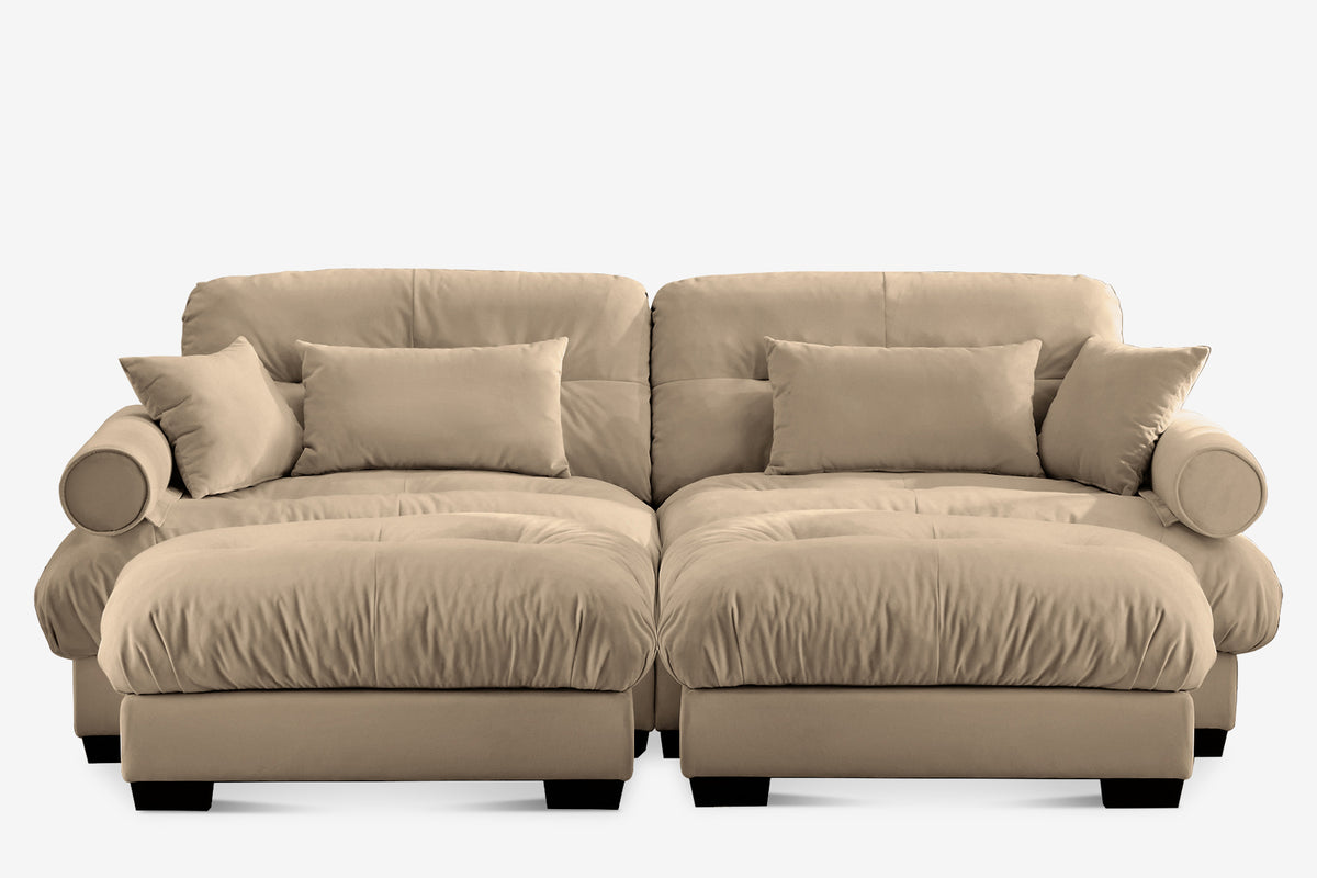 CLOUDIES 94&quot; Loveseat with 2 Ottomans