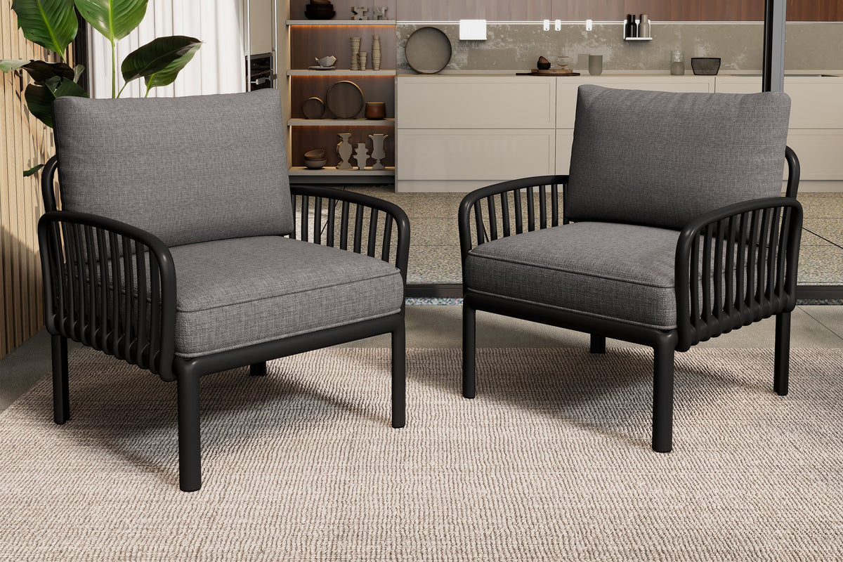 VIONA 30" Outdoor Patio Club Chair - Set of 2