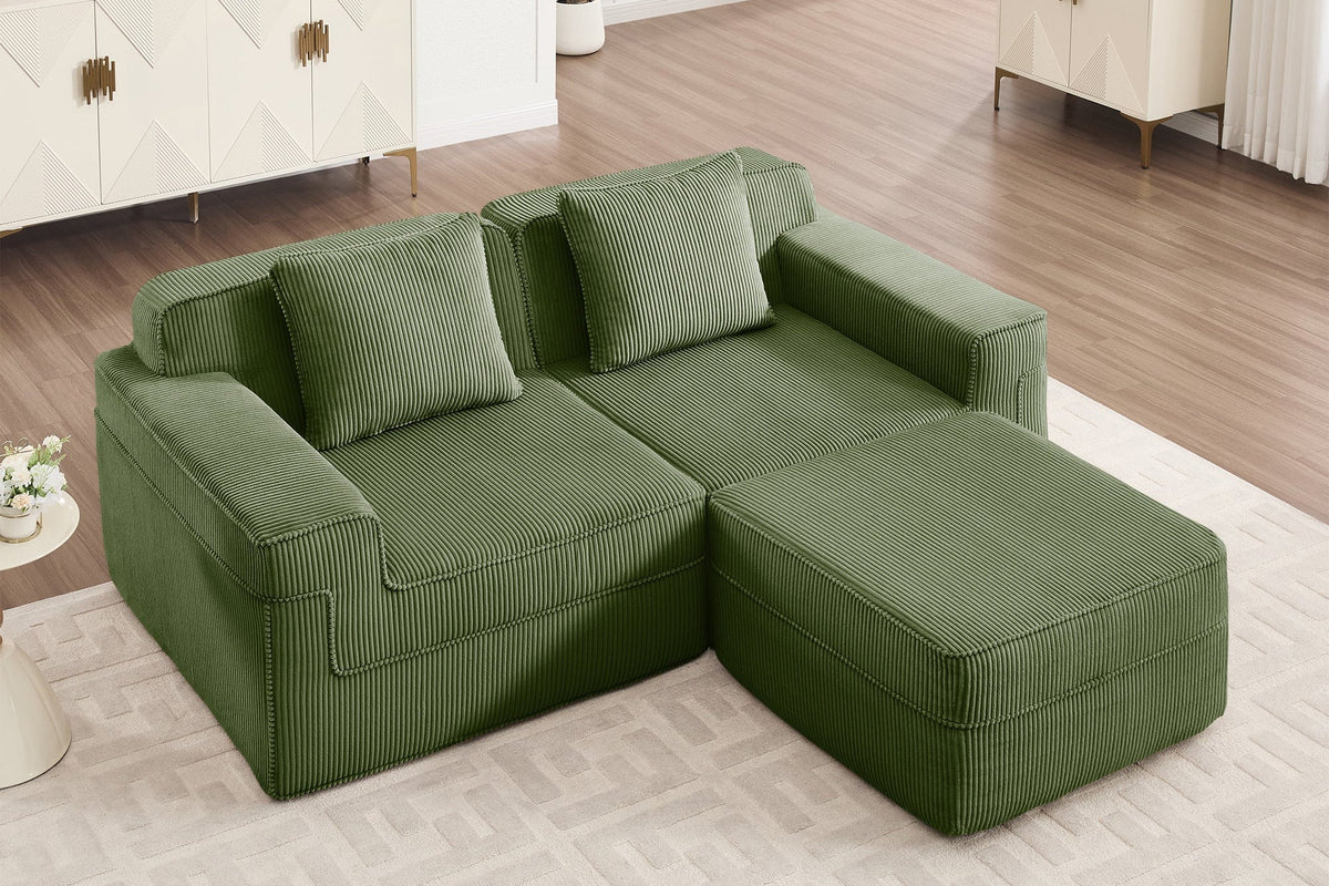MARTHA 81" Loveseat with 1 Ottoman